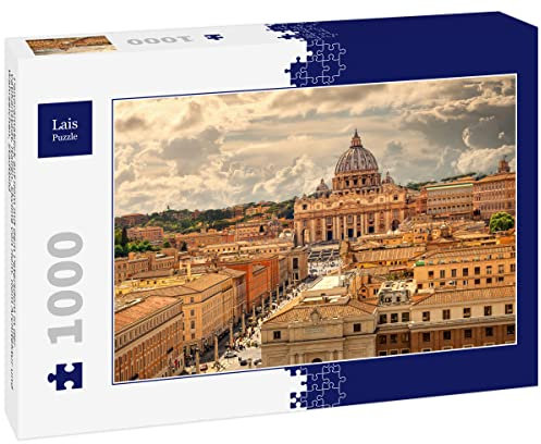 Lais Puzzle Panoramic view of Rome with St Peter's Basilica in Vatican City, Italy. Rome skyline. Rome architecture and landmarks, cityscape 1000 pieces