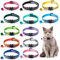 Tengs Katzenhalsband, reflektierend, mit Glocken, verstellbar von 19 bis 32 cm, 12 Farben, geeignet für die meisten Katzen und Welpen, 12 Stück
