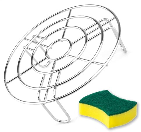 KAYSENSUK Edelstahl Einlegerost Abkühlgitter Kochständer Dampfgarer Einsatz Dünsteinsatz Töpfe Steamer Grillrost Rund Kuchenrost Dämpfen Rack Kochtöpfe Dämpfeinsatz,zum Backen Kochen 19.5 * 5.5