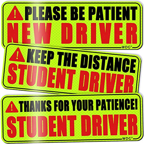3 Stück Student Driver Auto Magnet groß, New Driver Magnet für Auto, Wiederverwendbarer Auto-Stoßstangen-Aufkleber, Please Be Patient Keep Distance Sicherheitsschild