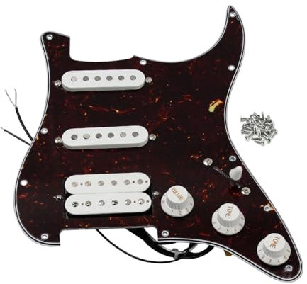 FLEOR Alnico V Geladen Vorverdrahtet Pickguard Satz SSH Alnico Dual Rail Humbucker für ST E-Gitarre Ersatz Braune Schildkröte