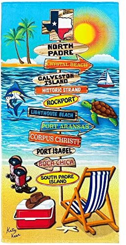 Texas Strandtuch, 76,2 x 152,4 cm, 100 % Baumwolle (76,2 x 152,4 cm, Texas-Schilder)