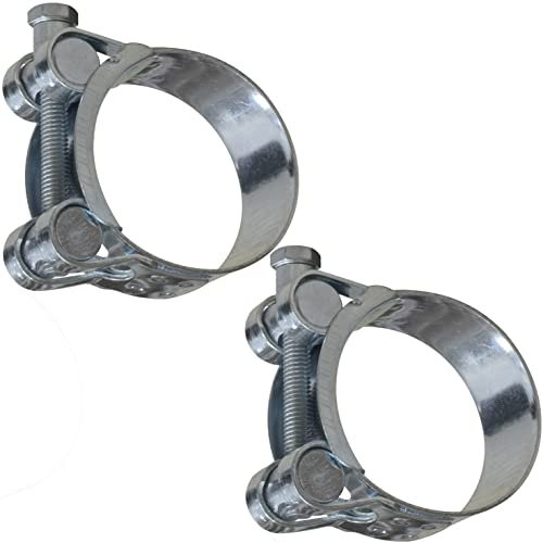 AERZETIX - C63679 - Lot de 2 colliers de serrage à tourillon 40-43 mm - largeur de la bande 20 mm - en acier - couleur argent - fluides clé plate tuyaux gaines ventilation