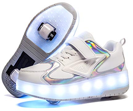 Junge Mädchen Schuhe Kinderschuhe mit Rollen LED Leuchtend Schuhe Outdoor Sportschuhe Blinkschuhe Skateboardschuhe Sneaker Geburtstage, Feiertage