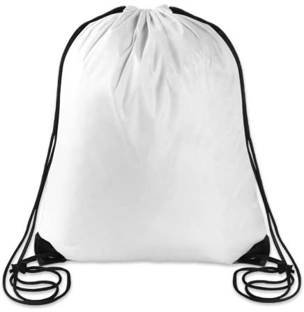 Sliverdew Kordelzugbeutel, Weiß PE-Beutel Kordelzug Turnbeutel String Schwimmbeutel Kordelzug Rucksack für Sport, Schule, Fitnessstudio, Reisen, Schwimmen, Strand