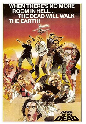 HDTS Klassisches Filmposter Dawn of the Dead, Leinwand-Poster, Wandkunst, Dekor, Bild, Gemälde für Wohnzimmer, Schlafzimmer, Dekoration, Rahmen: 40 x 60 cm