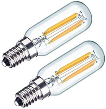 DECK INN Pack of 2 2W=3W LED Cooker Hood Light Bulbs SES E14 Small Edison Screw Warm White 2700K 280 Lumen 30W Incandescent Replacement T26 Tubular Filament Bulb