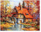 SHEGZHUC Cuadros Diamantes 5D Casa Campo 50x40 cm Cuadros Punto Diamante Paisaje con Casa Punto Diamante Casa Paisajes Cuadro Diamantes Arbol 5D Pintura Diamante Bosque Pintura Diamante Paisajes Otoño