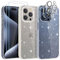 YIRSUR Glitter Clear Case Compatible with iPhone 15 Pro Max with 2 Pack Screen Protector with 2 Pack Camera Lens Protector, Soft TPU Bumper Anti-Scratch Shockproof Transparent for iPhone 15 Pro Max