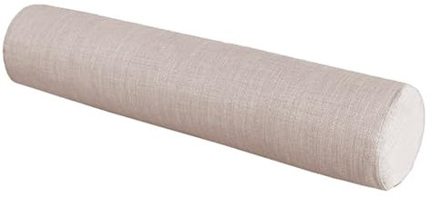 Waigg Kii Rundes Nackenkissen, langes Bettkissen, zylinderförmig, für Sofa, Armlehne, rundes Sofakissen für Nacken- und Lendenwirbelstütze (20 x 50 cm, Beige)
