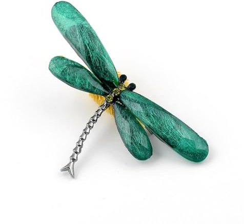 JINZIJINYU Kristall Strass Brosche Pin Libellen Brosche Besetzt Mit Diamant Kristall Anstecknadel Tier Anstecknadel Insekten Anstecknadel Strickjacke Schal Schnalle Schmuck Grün