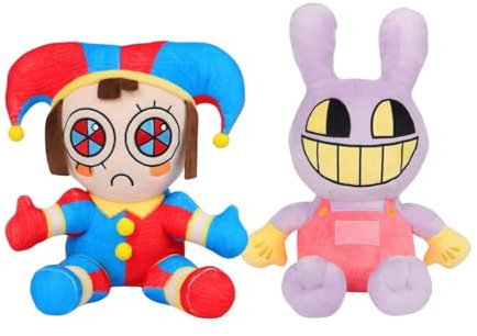 Super JAKES 2PCS The Amazing Digital Circus Plush,2023 New Digital Circus Pomni and Jax TV Fan Plushies,Christmas or Birthday Gifts for Boys and Girls(Pomni+Jax)
