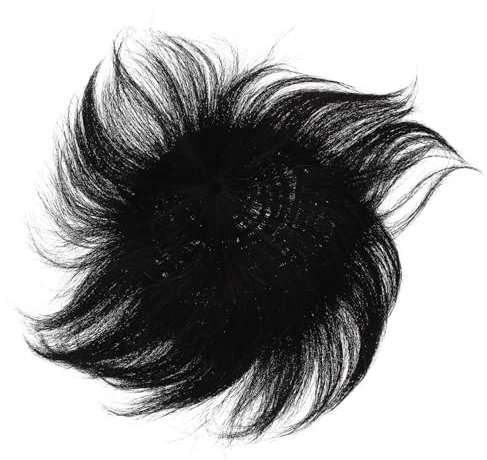 FRCOLOR 3pcs Men Lifelike Hair Replacement Patch Natural Black Hair Overhead Wig Piece for Seamless Balding Comfortable and Male Bald Patch
