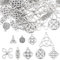 SUNNYCLUE 1 Box 72 Stück Knoten Charms Aus Silber Keltischer Knoten Charm Bulk Legierung Irischer Chinesischer Tibetischer Antiker Stil Hohle Dreifaltigkeits Verbindungs Charms Für Die Schmuckherstell