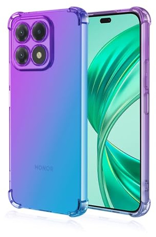 EASSGU Custodia per HONOR X8b (6.7 Inches), Cover Silicone TPU Colore Sfumato Trasparente, Custodia per Telefono Antiurto e Antigraffio - Blu Viola