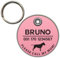 DOG TAG/HUNDEMARKE - aus Biothane - rosa - v2 (HUND) - rund - Ø 3,4 cm