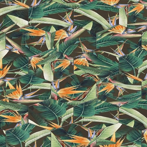 VINYL FLOORING UK Green 3D Funky Effect Anti-Slip Vinyl Flooring For LivingRoom, Hallways, Kitchen, 2.5mm Vinyl Sheet, Waterproof Lino Flooring