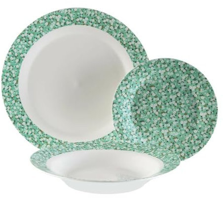 Versa Set de Vajilla Bellis Flores 18 Piezas Porcelana