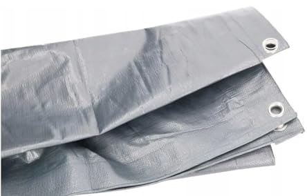 DIAH DO IT AT HOME Heavy Duty Grey Tarpaulin 200 GSM Ground Sheet Multipurpose Waterproof Furniture Caravan Cover Camping Ground Sheet Multipurpose (3M X 5M)