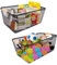 Gzsekken Mesh Wire Metal Storage Basket with Wooden Handle Black Wire Storage Baskets Large Rectangular Fruit Basket Organizer Versatile Organiser for Kitchen, Bathroom, Office（35.5 * 22.5 * 15.5cm）