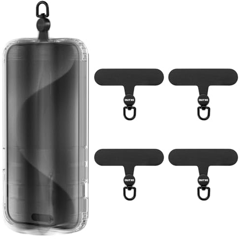 OUTXE Phone Tether Tab Without Adhesive 4 PCS, Black, Large
