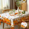 Tischdecke Outdoor Abwaschbar, Gartentischdecke Wetterfest Abwischbare Tischdecke Rechteckig 110x140 cm, Herbst Kürbis Ahornblätter Tischdecken Wasserdicht Tischtuch für Draußen Halloween Thanksgiving