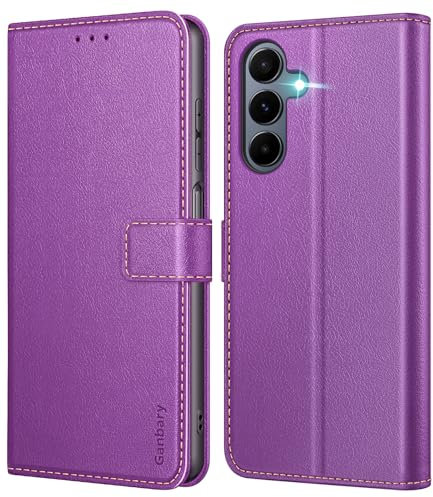 Ganbary Coque pour Samsung Galaxy A16 4G/5G, [Housse en Cuir PU Premium] [Etui à Rabat] [Pochette de Portefeuille], Étui de Protection pour Samsung Galaxy A16 4G/5G - Violet