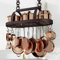 KES Estante de Cocina Para Colgar Sartenes Estante metálico para colgar Ollas Soporte de Utensilios de Cocina con 20 Ganchos Colgador de Sartenes, KUR221S85-OB