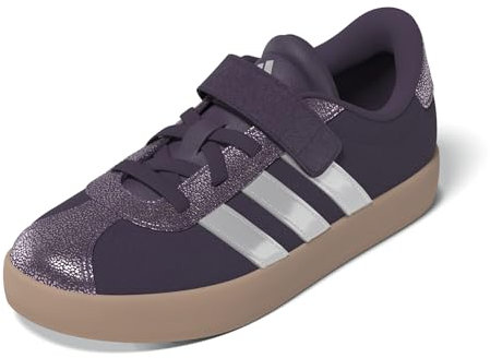 adidas Mixte Enfant VL Court 3.0 Shoes Children Chaussures, Aurora Plum/Zero Metalic/Pink Gum, 33 EU