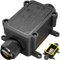 SOMELINE IP68 Waterproof Junction Box, 2-Way Outdoor Cable Connectors, Waterproof Cable Connector Outdoor, M20 Gland Wire Connector Electrical Junction Box for 4-12MM Diameter Cable, Black