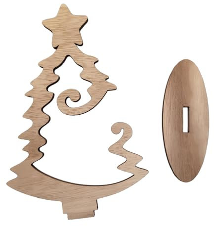 Albero Di Natale In Legno - Albero Di Natale Ornamento In Legno Decorativo | Centrotavola Ornamenti Decorazione Da Tavolo Rustica, Albero Di Natale Da Scrivania Stabile Per Davanzale Di Mensol