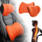 Ergonomische Kopfstütze und Lendenkissen, Memory Foam lordosenstütze auto, Ideales Rückenkissen für lindert Rückenschmerzen und Lordosenstütze, für Bürostühle Autositze (Orange, C-Kombipaket)