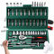Vessel Electric Ratchet, Cordless Electric Slim Ratchet Set, Slim Rechargeable Ratchet, Electric Ratchet 3/8 Drive, Power Ratchet Wrench Kit for Auto Repair Comes with 45 Adjustment Tools (Green)