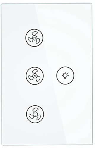 Okeeyseda WiFi Light Lamp Wall Switch Smart Ceiling Fan Light Lamp Wall Switch Light Smart Switch Smart Life/Tuya APP Remote Various Speed Control