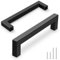 Vortix 10 Stück Möbelgriffe Schwarz Edelstahl Matt Schrankgriffe [160mm Lochabstand] Modernes Design Griffe für Küchenschränke, Badezimmerschränke & Schubladen (teiliges Set)