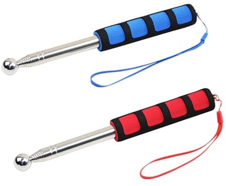 GegXcn 2 Pack Extendable Flag Pole, Retractable Flag Pole Camping, for Tour Guides, Camping, Travel, Teaching, Portable Collapsible Flagpole with Anti-Slip Grip (Red/Blue)