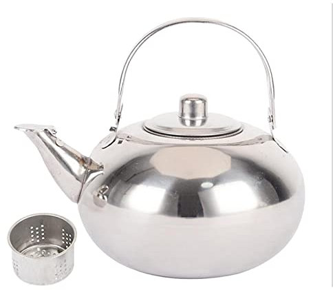 OZBMA Travel Kettle Stainless Steel Kettle Kettle, Bulk Teapot Infuser Teapot Pot, Metal Teapot with Removable Tea Strainer