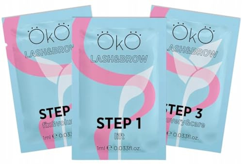 OkO Lash & Brow Laminiergel Set 1–2–3 | Komplettes 3-Schritt-System für Wimpern- und Augenbrauenlaminierung