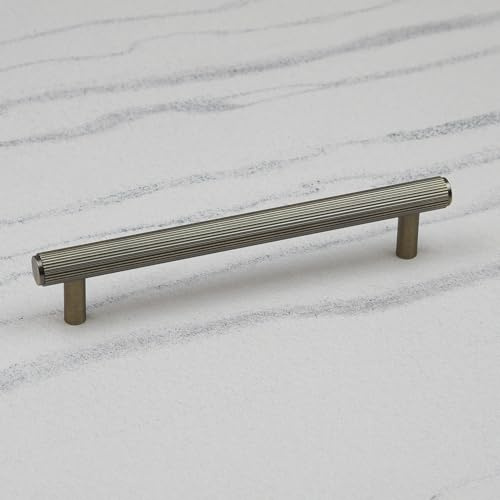 160mm Antique Brass Reeded Cabinet Handle Textured Cupboard Door Drawer Furniture Pull