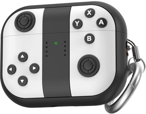 TRONWIN Coque pour AirPods Pro 3 – Coque en silicone avec motif manette de jeu 2025 pour Apple AirPods Pro 3ème génération, coque amusante pour joueurs homme/femme (noir et blanc)