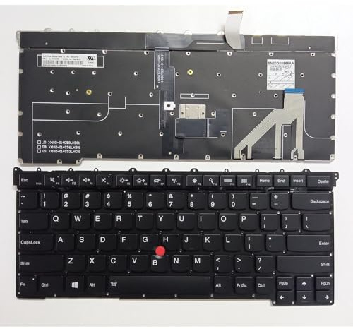YUNHUOZ Laptop US Layout Keyboard for Lenovo for ThinkPad X1 for Carbon 3rd Gen 2015 20BS 20BT TP00061B(Point Backlit US)