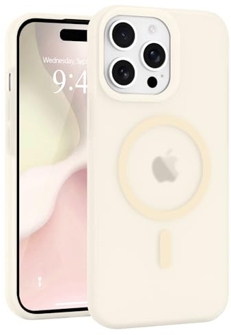Micoden for iPhone 14 Pro Case Silicone Clear Compatible with Magsafe | Soft Skin-feel Translucent Matte,Raised Camera Shockproof Protective,Cute Slim Magnetic Cover for Men Women-White