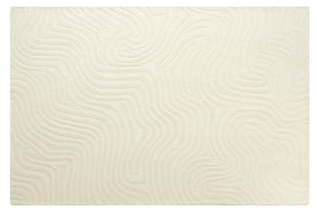 Vente-unique-Teppich mit Relief – 100% handgetuftete Wolle – 200 × 290 cm – Elfenbein – 2100 g/m² – NEORA