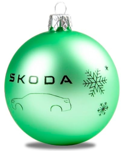 Skoda 6U0087703DH Weihnachtsbaumkugel Christbaumkugel Weihnachten Glaskugel, grün