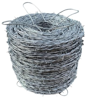 Rotolo di filo spinato, 30 m, 2,2 mm, resistente filo di ferro per recinzioni di fattorie, giardini e giochi, design a 4 punti per una sicurezza durevole