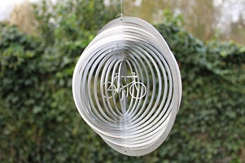 Manufaktur Lichtbogen Edelstahl Windspiel Kreis Fahrrad - 19 cm
