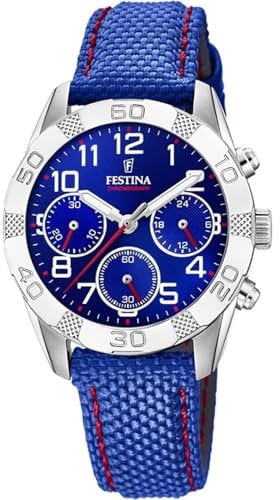 Festina Jungen Chronograph Quarz Uhr mit Stoff Armband F20346/2