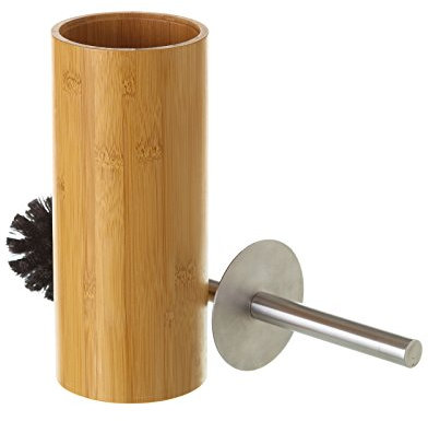 LOLAhome Escobilla de baño nórdica marrón de bambú para Cuarto de baño Basic
