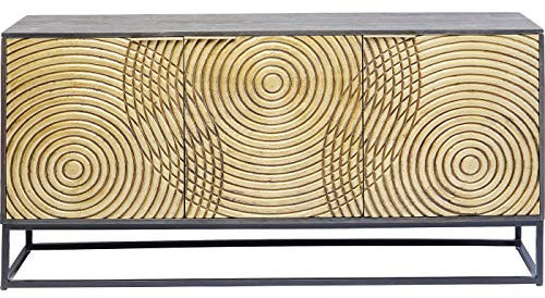 Kare Design Sideboard Circulo, Massivholz Sideboard, verziertes Sideboard groß, kunstvolles Sideboard, (H/B/T) 80x160x40cm, Gold