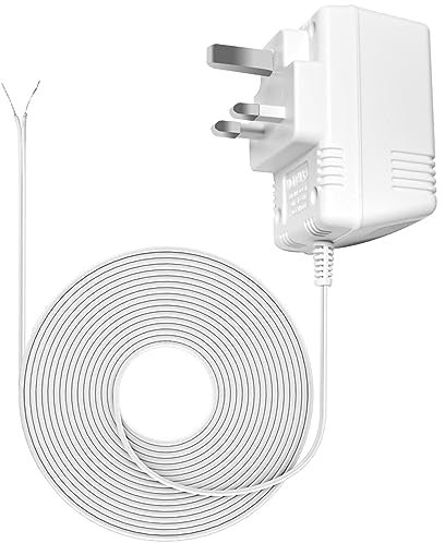 24V 500MA Transformer, AC Power Supply Compatible with All Versions of Ring Doorbell and Nest Learning Thermostat Ecobee, Honeywell, C Wire Adapter with 8M (315) Long Cable